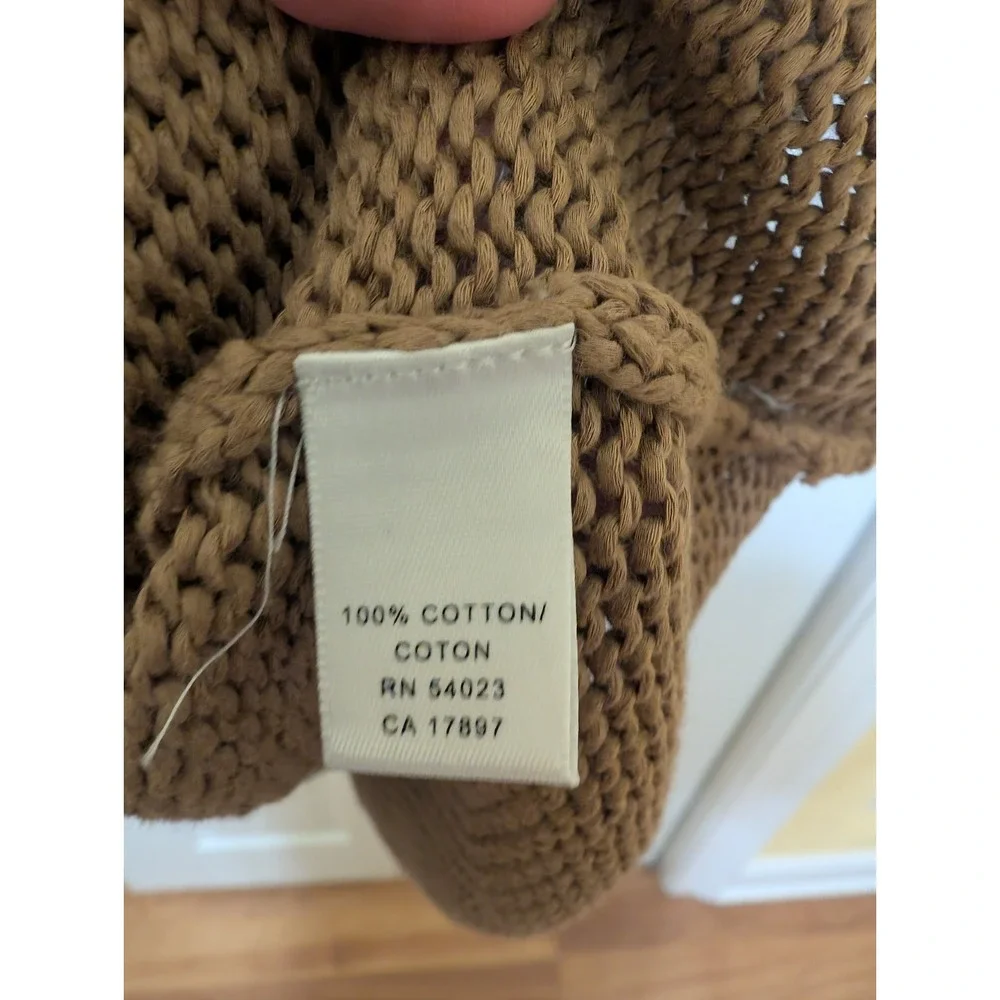 BANANA REPUBLIC BROWN V-NECK PULLOVER SWEATER 100% COTTON SIZE XL Oversized